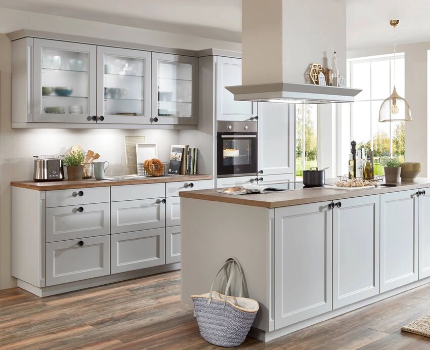 KUBE Cascada modern country kitchen in Stone Grey